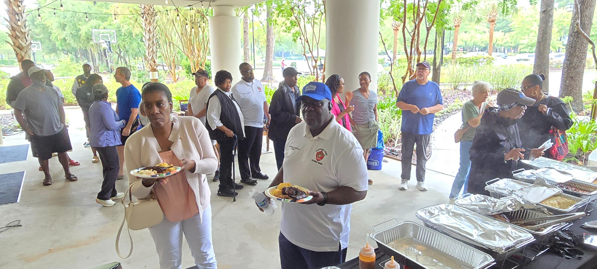 Chapter members and guests at BBQ